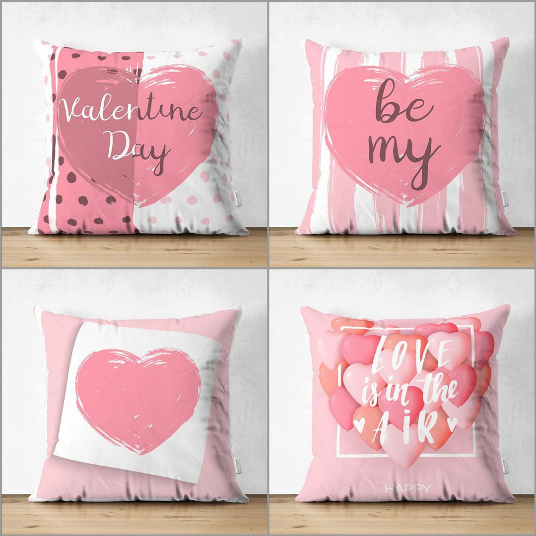 Love Pillow Cover|Pink Heart Cushion|Romantic Pillowcase|Valentine's Day Gift|Be My Cushion Cover|Best Gift for Her|Valentine Pillowtop