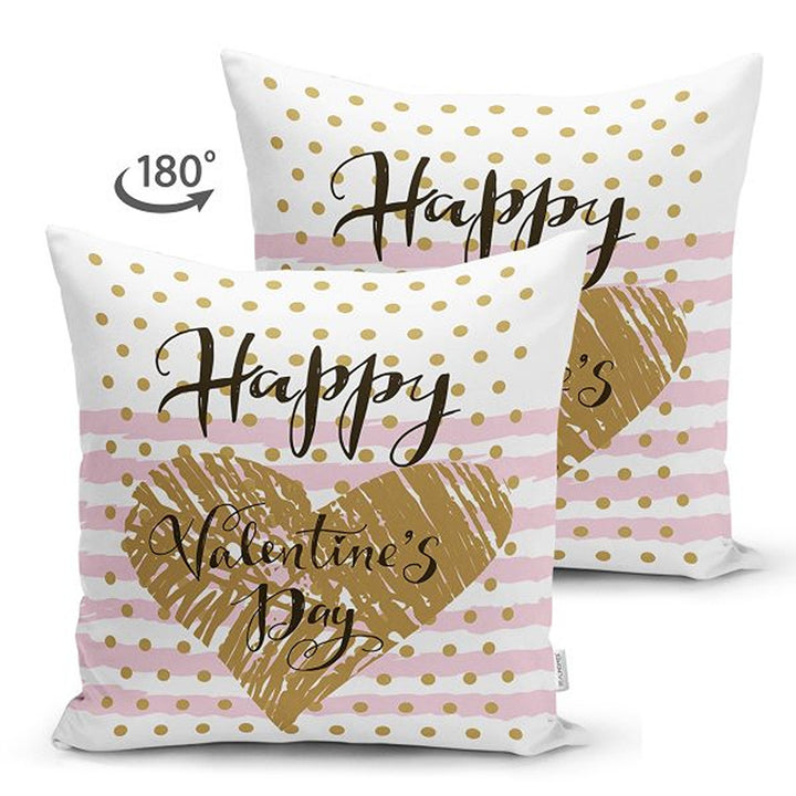 Love Pillow Cover|Happy Valentine's Day Gift|Gold Pink Pillow|Heart Cushion Case|Love Cushion Cover|Best Gift for Her|Valentine Pillowtop