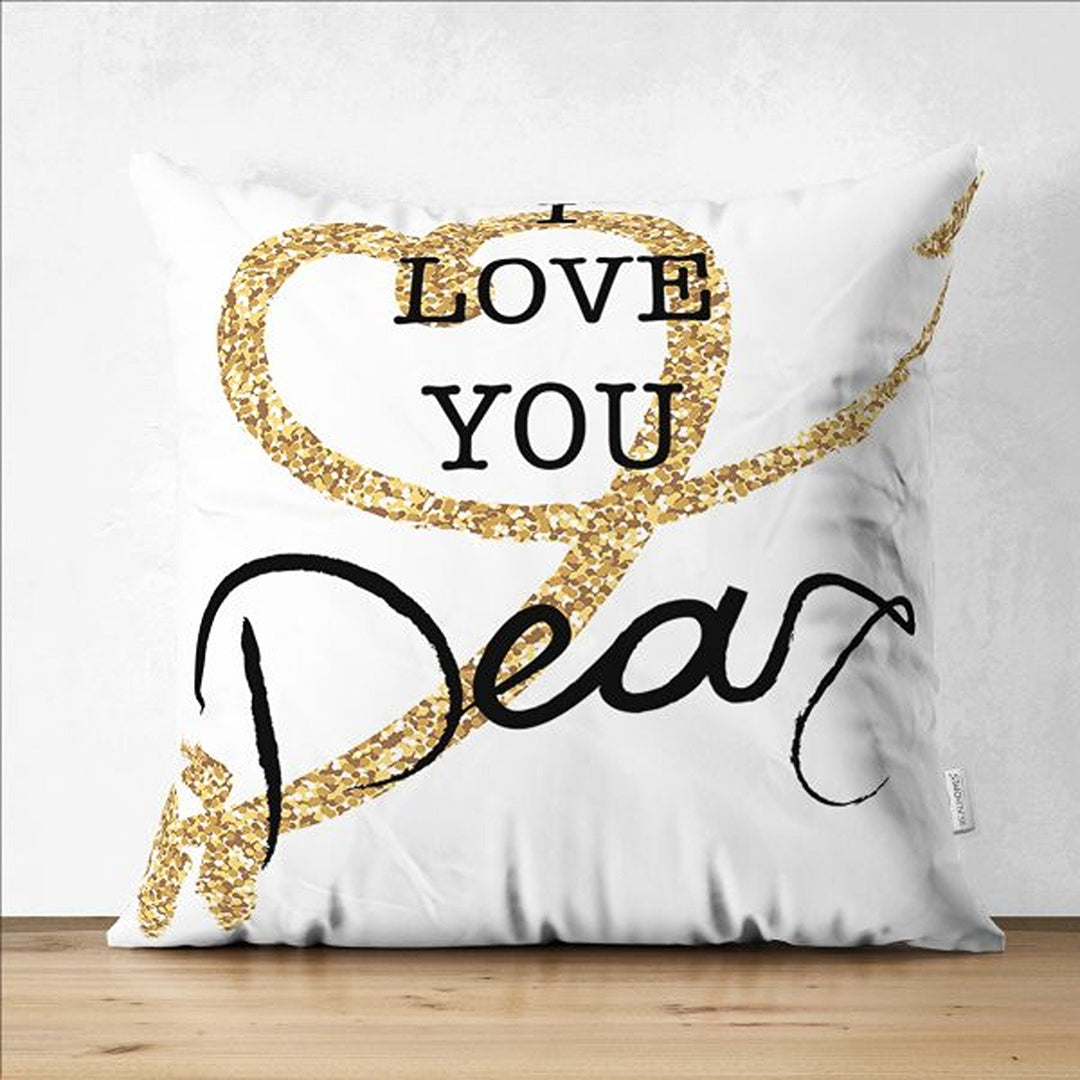 Love Pillow Cover|Gold Heart Cushion|Love is in the Air|Valentine's Day Gift|Baby Be Mine Cushion Cover|Cupcake Print Valentine Pillowtop