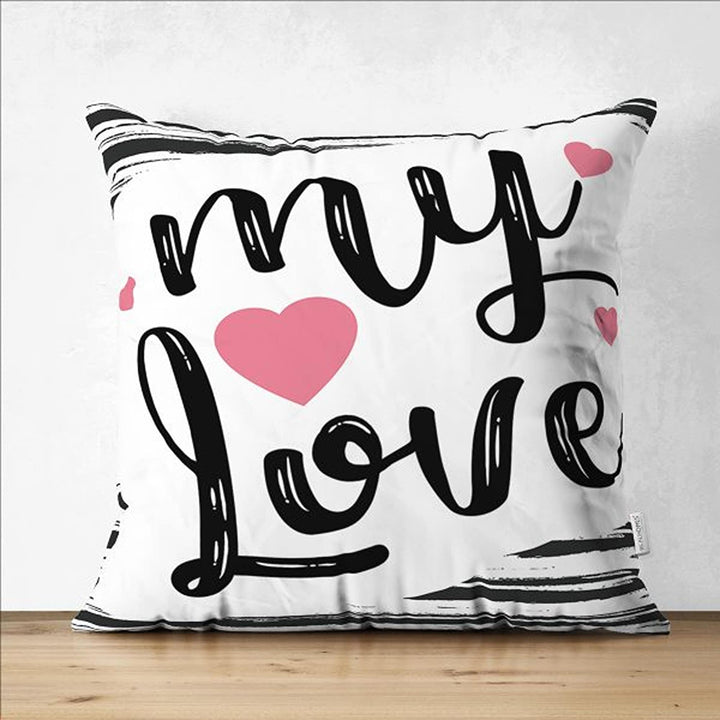 Love Pillow Cover|My Love Pillowcase|Heart Pillow Case|Be My Valentine's|Striped Cushion Case|Best Gift for Her|Valentine Pillow Top