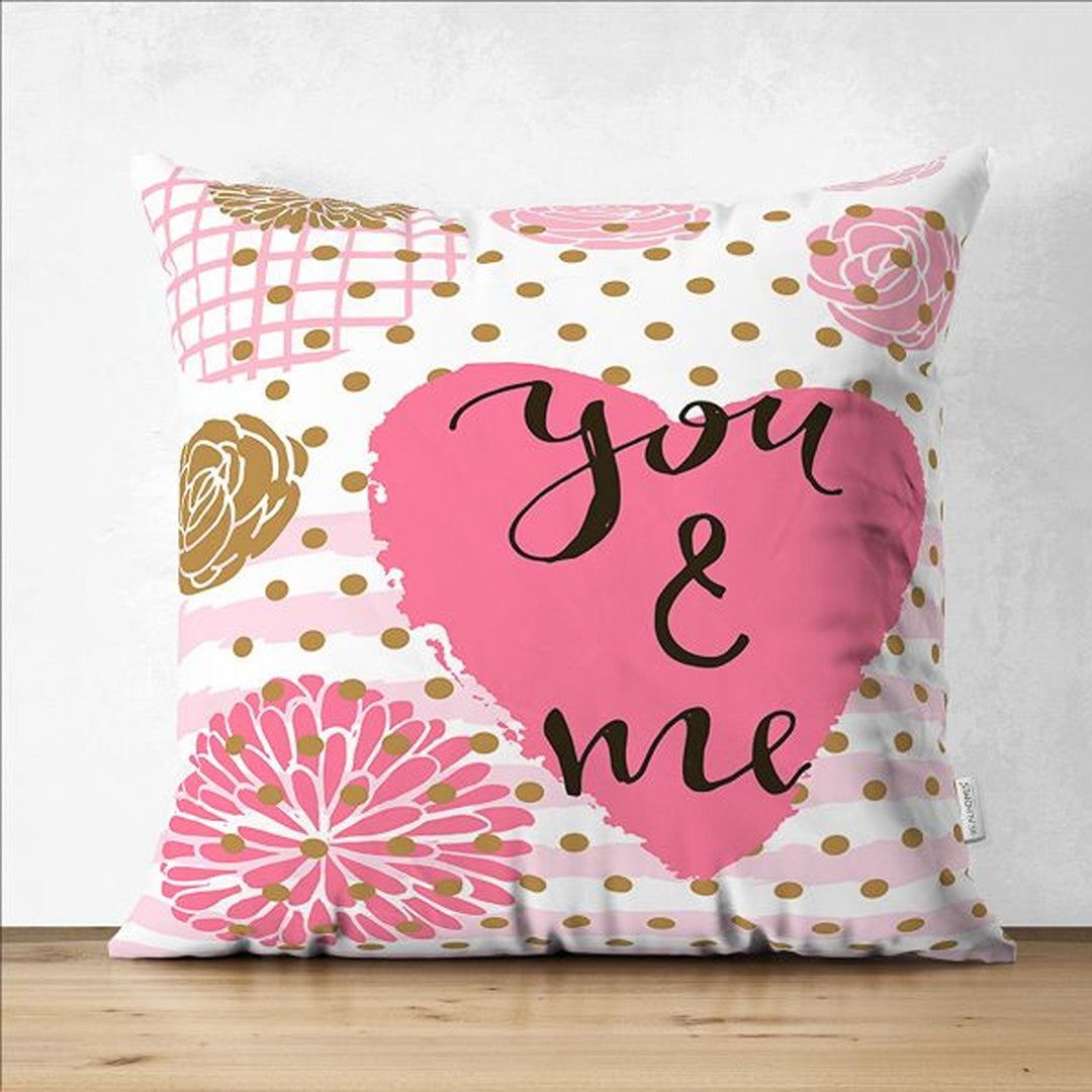 Love Pillow Cover|You and Me Pillow|Heart Cushion Case|Valentine's Day Gift|Love You Cushion Cover|Best Gift for Her|Romantic Pillowtop