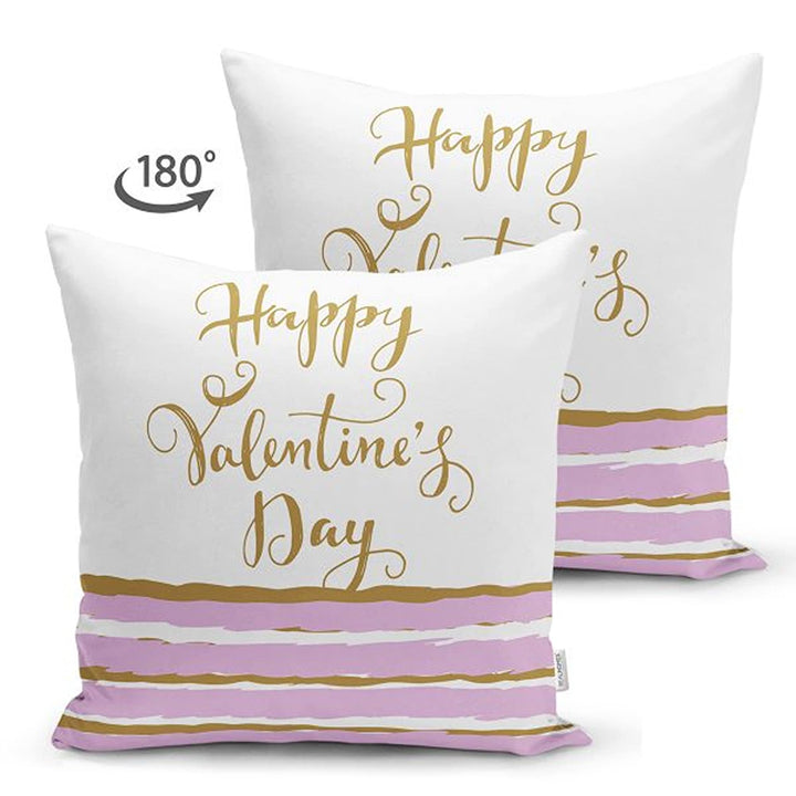 Love Pillow Cover|Happy Valentine's Day Pillow|Purple Floral Decor|Love Print Cushion Cover|Gift for February 14|Valentine Pillowtop