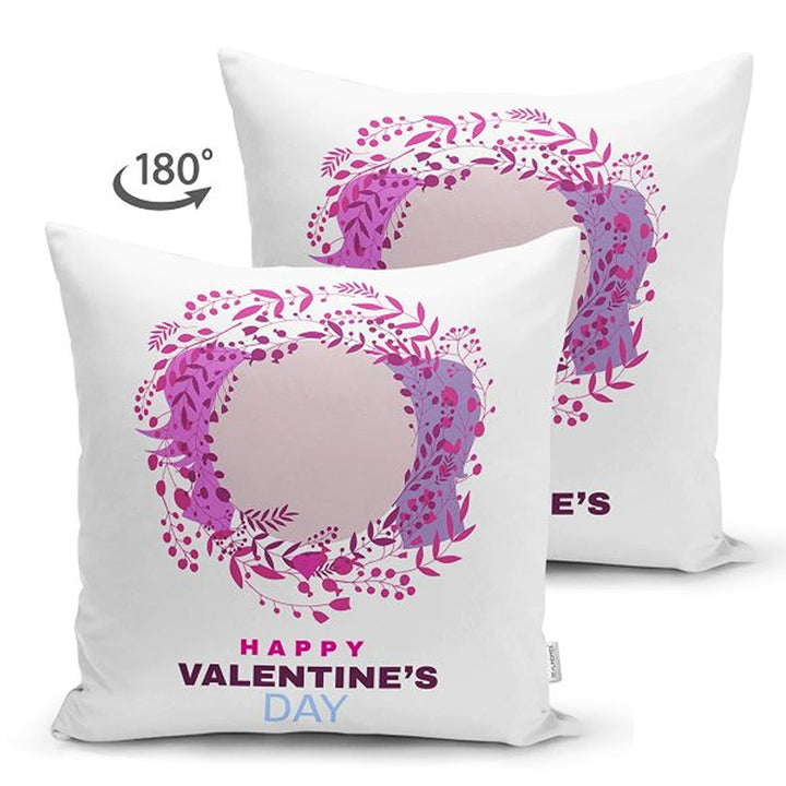 Love Pillow Cover|Happy Valentine's Day Pillow|Purple Floral Decor|Love Print Cushion Cover|Gift for February 14|Valentine Pillowtop