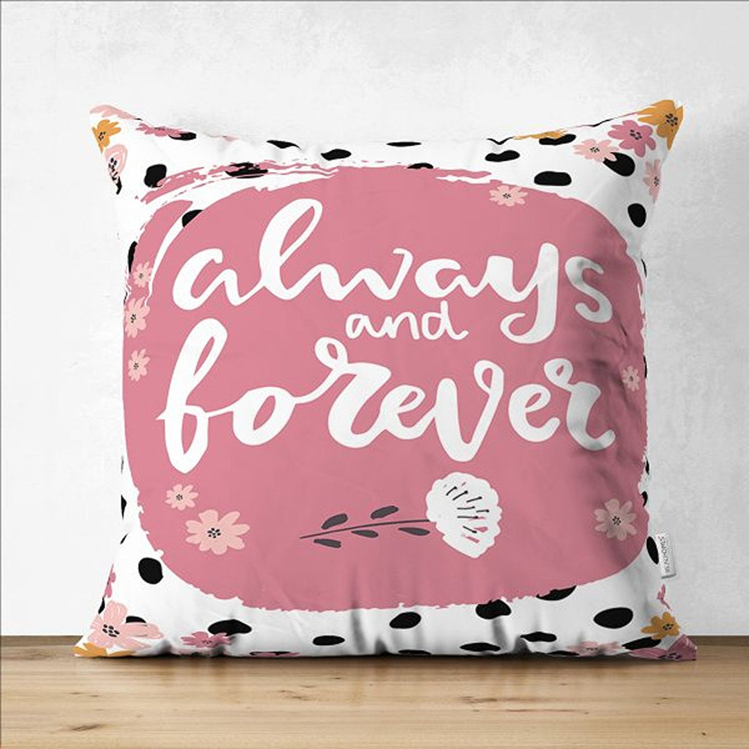 Love Pillow Cover|Always and Forever Pillow|Striped Cushion Case|Valentine's Day Gift|Abstract Love Decor|Valentine Pillowtop|Romantic Decor