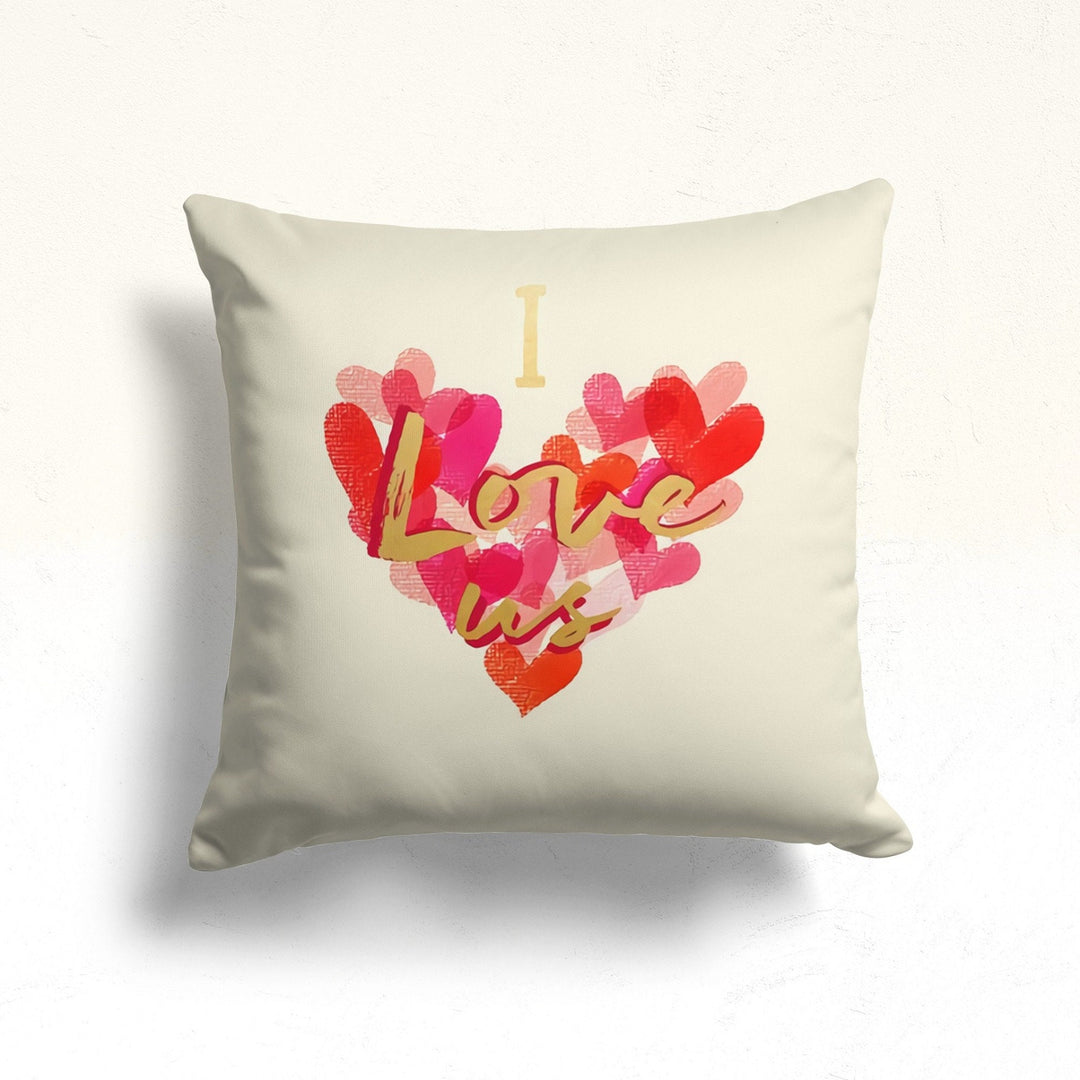 Love Throw Pillow Cover|Love Cat Cushion|Valentine's Day Pillowcase|Romantic Home Decor|I Love Us, L'amour Cushion Case|Best Gift for Her