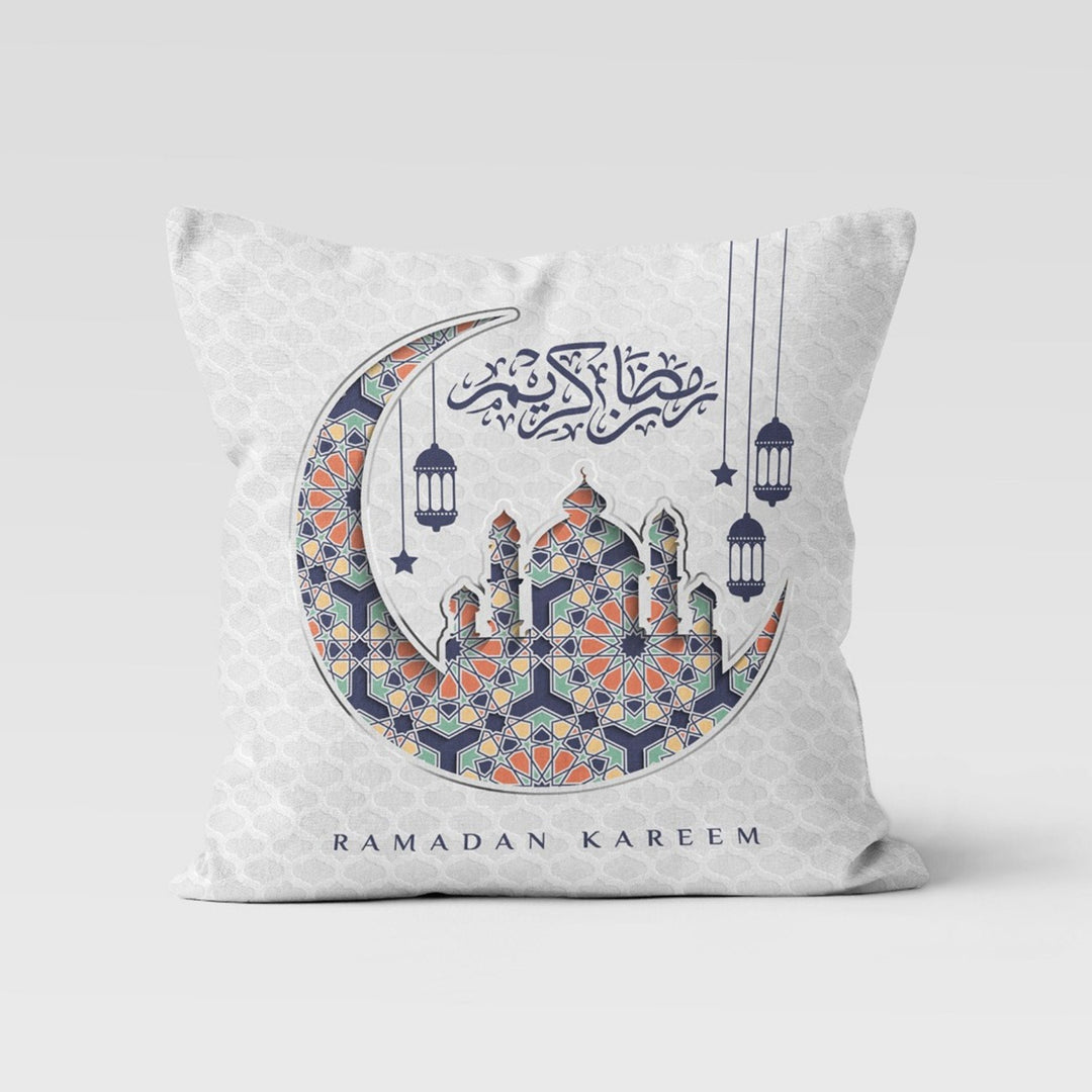 Ramadan Pillow Case|Eid Mubarak Cushion|Authentic Pillowtop|Gift for Muslims|Crescent Pillowcase|Islamic Cushion Case|Ramadan Kareem Decor