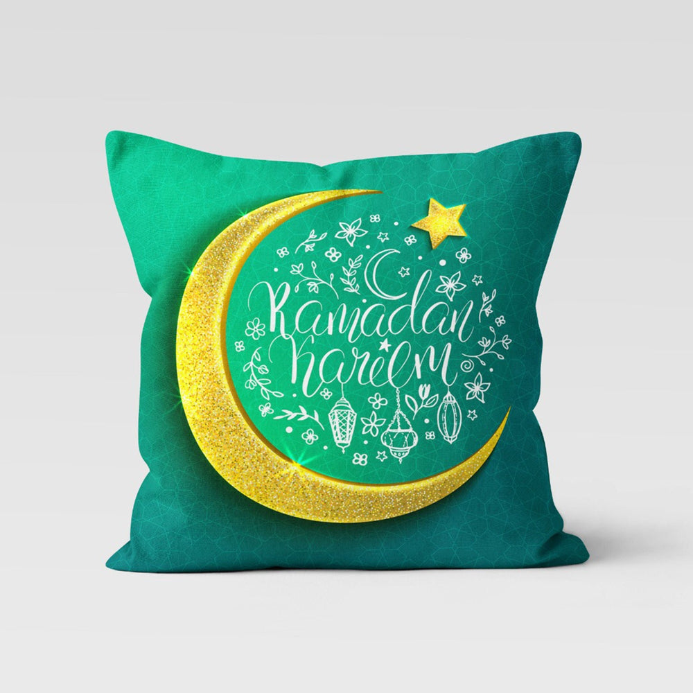 Ramadan Pillow Case|Eid Mubarak Cushion|Authentic Pillowtop|Gift for Muslims|Crescent Pillowcase|Islamic Cushion Case|Ramadan Kareem Decor