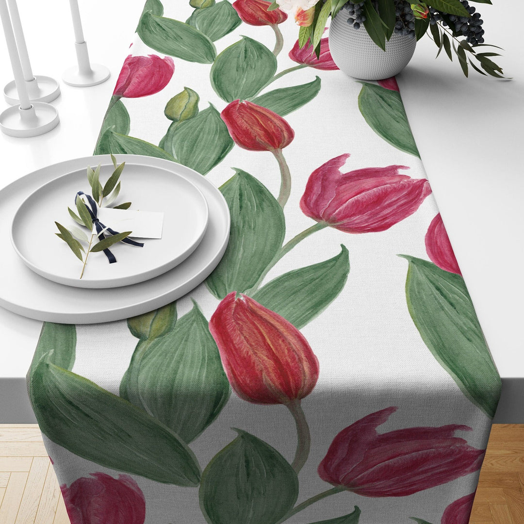 Floral Table Runner|Summer Trend Tablecloth|Fruit Home Decor|Housewarming Rectangle Runner|Farmhouse Style Decorative Floral Tabletop