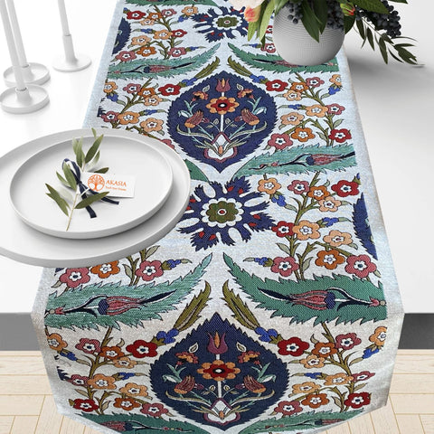 Tulip Tile Pattern Tapestry Table Runner