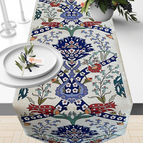 Tulip Tile Pattern Tapestry Table Runner