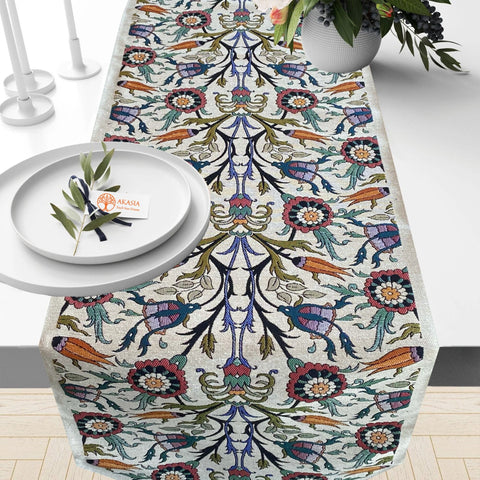 Tulip Tile Pattern Tapestry Table Runner