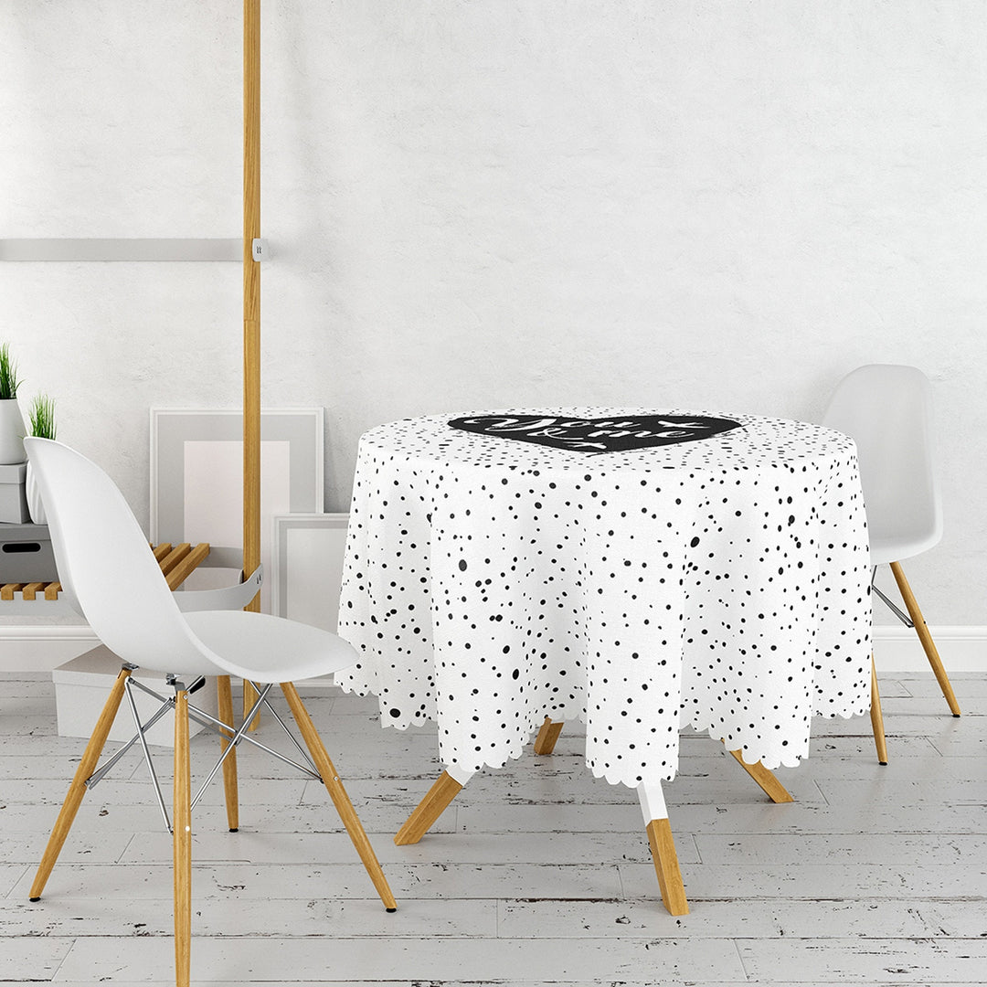 Valentine Tablecloth|Love You Tender Round Table Linen|February 14 Decor|Love is in the Air Circle Table Cover|Valentine's Day Gift for Her