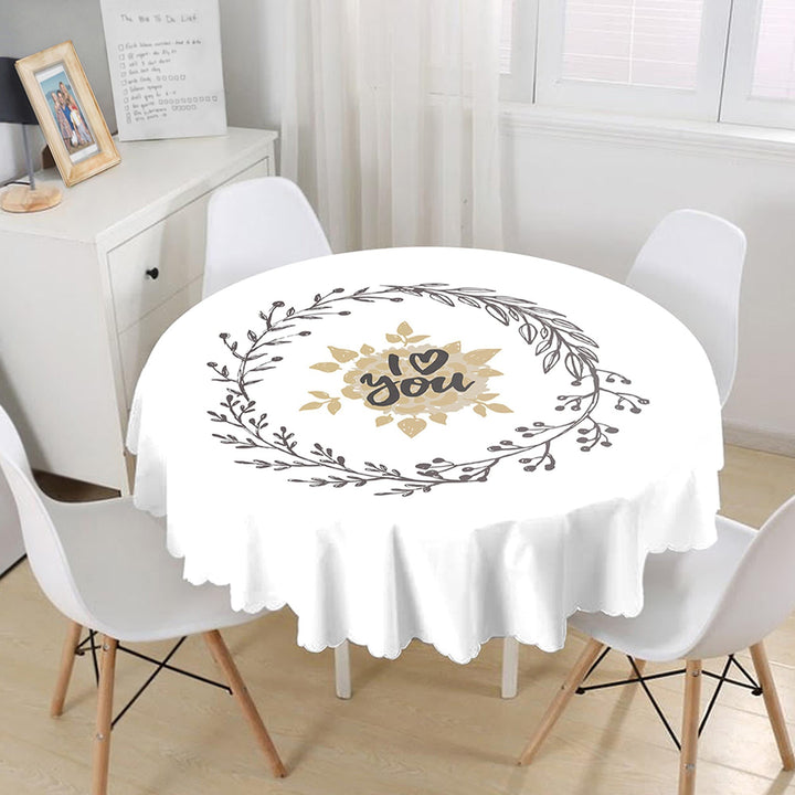 I Love You Tabletop|Take My Heart Print Round Table Linen|February 14 Decor|Love is in the Air Tablecloth|Circle Valentine Day Table Cover