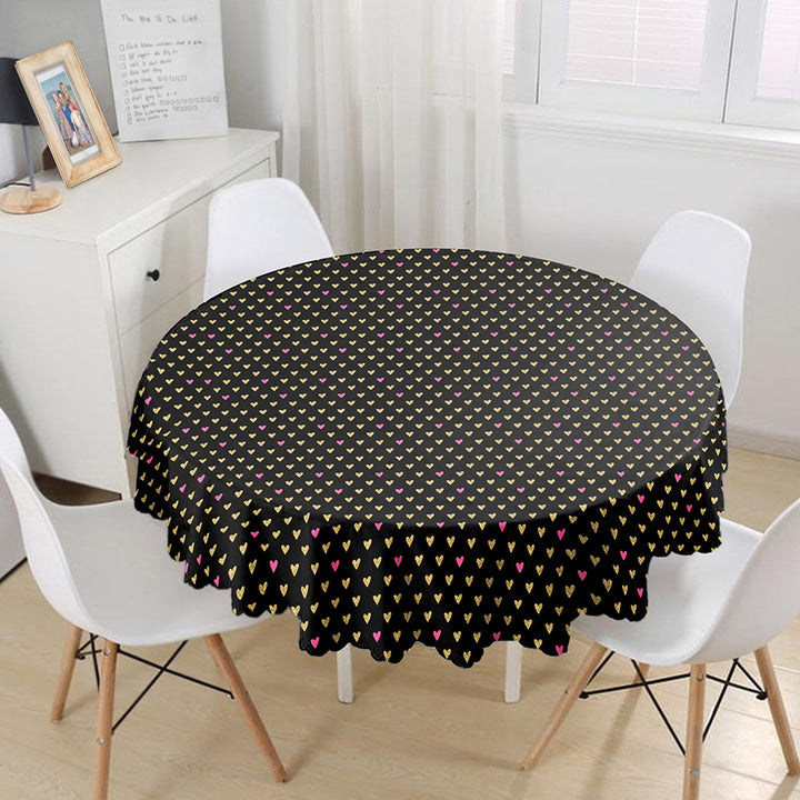 Love Tablecloth|February 14 Decor|Heart Print Round Table Linen|I Love You Tabletop|Circle Romantic Table Cover|Valentine's Day Gift for Her