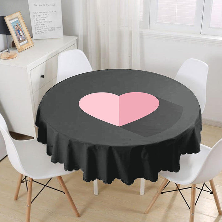 Valentine Tablecloth|Love Home Decor|Heart Print Round Table Linen|My Love Tabletop|Circle Romantic Table Cover|Valentine's Day Gift for Her