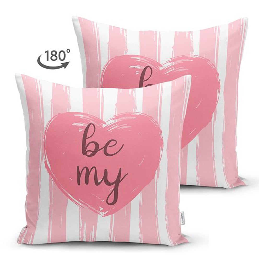 Love Pillow Cover|Pink Heart Cushion|Romantic Pillowcase|Valentine's Day Gift|Be My Cushion Cover|Best Gift for Her|Valentine Pillowtop