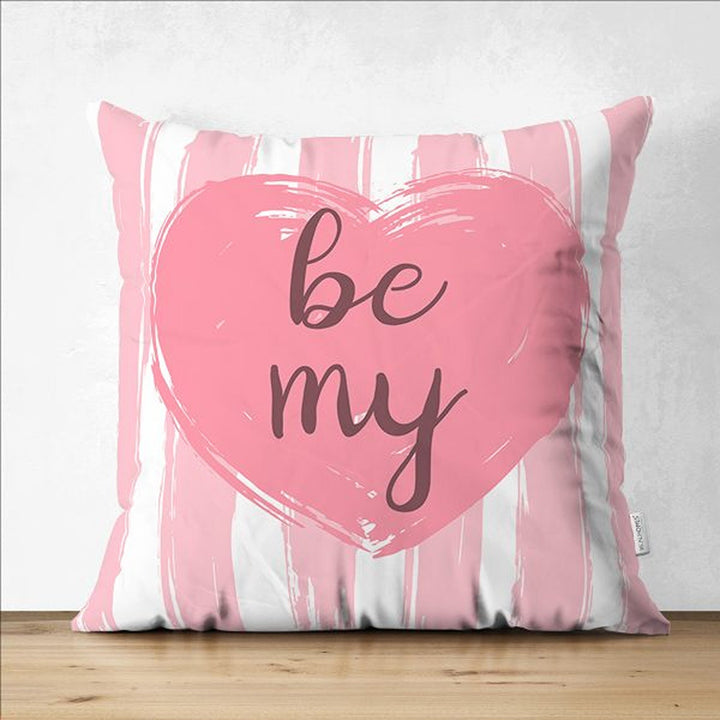 Love Pillow Cover|Pink Heart Cushion|Romantic Pillowcase|Valentine's Day Gift|Be My Cushion Cover|Best Gift for Her|Valentine Pillowtop