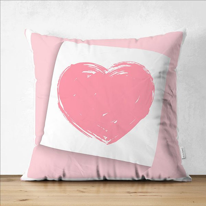 Love Pillow Cover|Pink Heart Cushion|Romantic Pillowcase|Valentine's Day Gift|Be My Cushion Cover|Best Gift for Her|Valentine Pillowtop