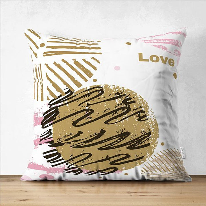 Love Pillow Cover|Happy Valentine's Day Gift|Gold Pink Pillow|Heart Cushion Case|Love Cushion Cover|Best Gift for Her|Valentine Pillowtop