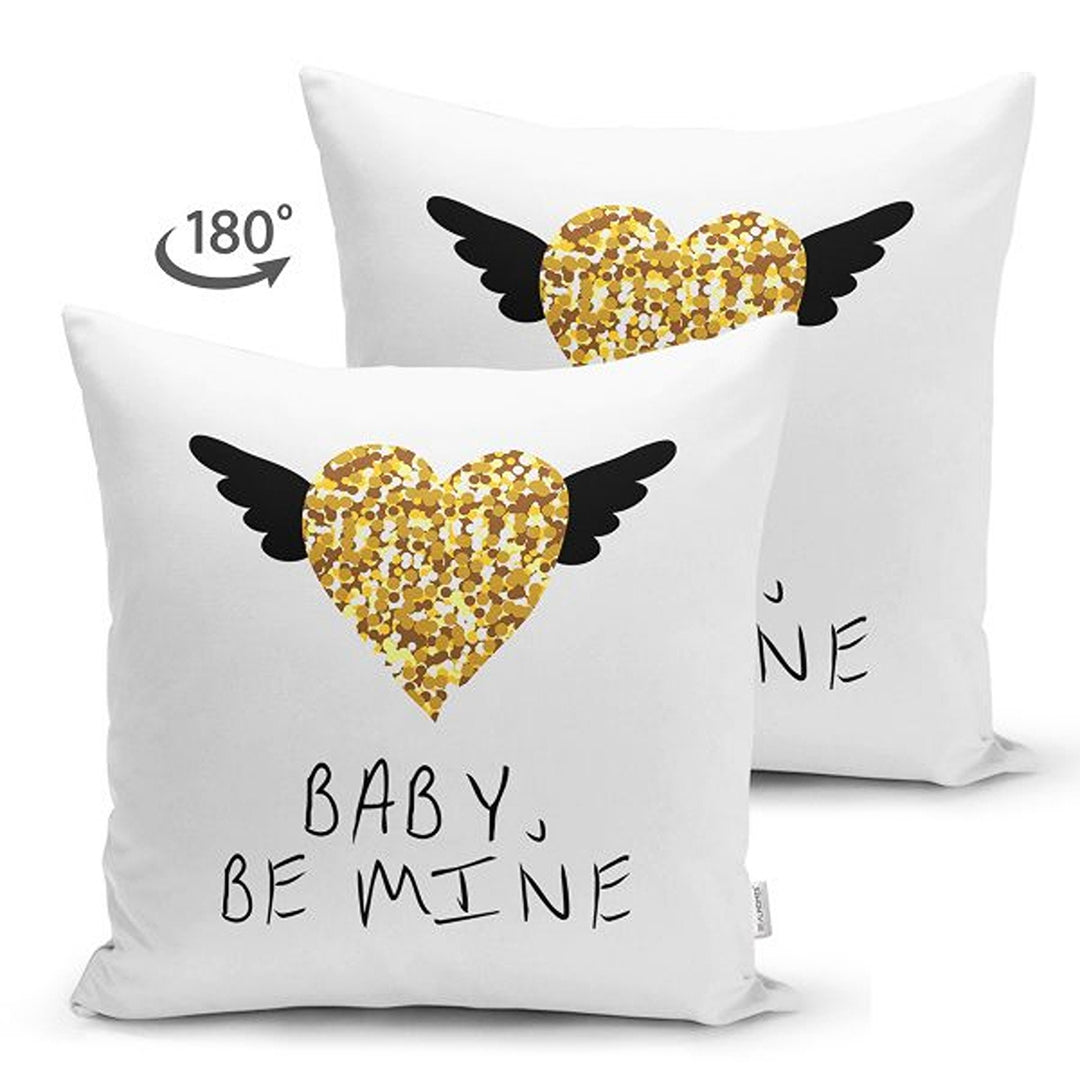 Love Pillow Cover|Gold Heart Cushion|Love is in the Air|Valentine's Day Gift|Baby Be Mine Cushion Cover|Cupcake Print Valentine Pillowtop