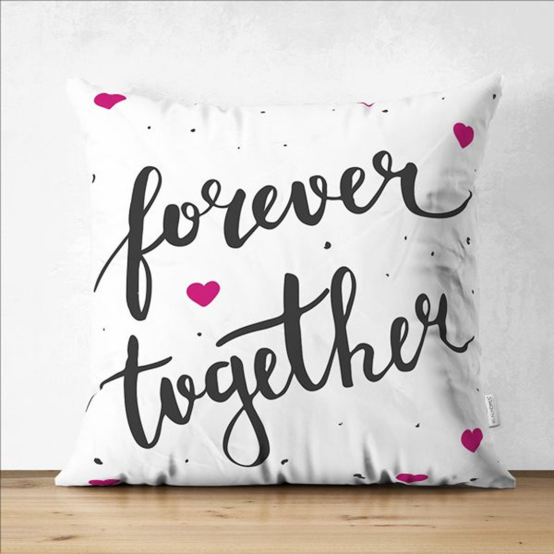 Love Pillow Cover|Forever Together Pillow|Romantic Pillowcase|Heart Cushion Case|Valentine's Day Gift|Love Cushion Cover|Valentine Pillowtop