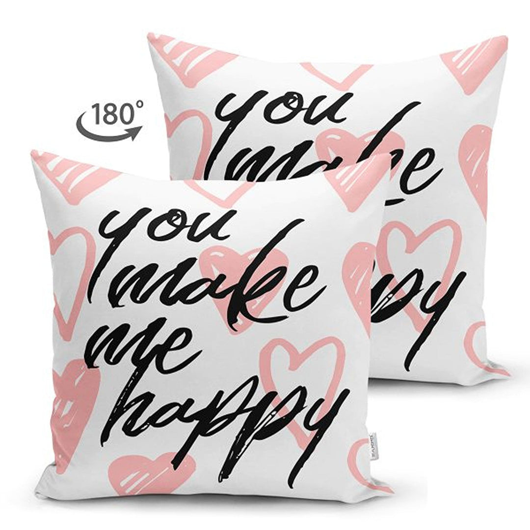 Valentine Pillow Top|Fall in Love Pillow|Romantic Pillowcase|Heart Cushion Case|Valentine's Day Gift|Love Cushion Cover|You Make Me Happy