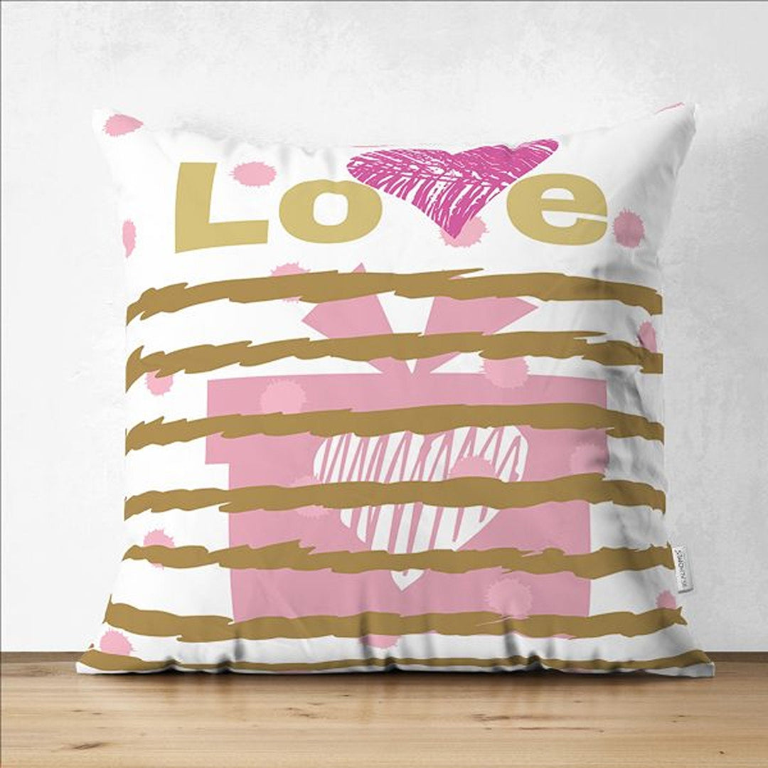 Love Pillow Cover|Happy Valentine's Day Pillowcase|Love Print Cushion Case|Valentine's Day Gift|Best Gift for Her|Valentine Pillow Top