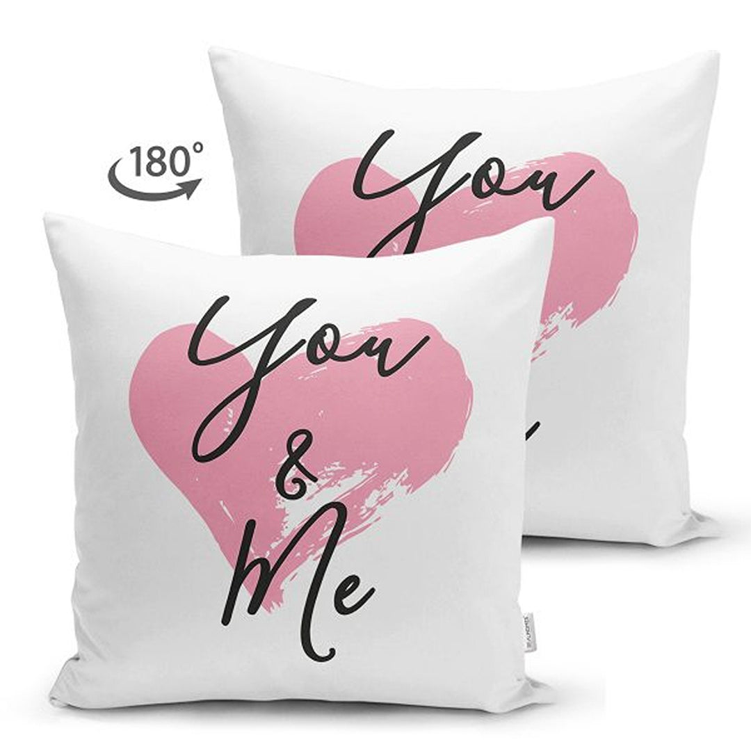 Love Pillow Cover|You and Me Pillow|Heart Cushion Case|Valentine's Day Gift|Love You Cushion Cover|Best Gift for Her|Romantic Pillowtop