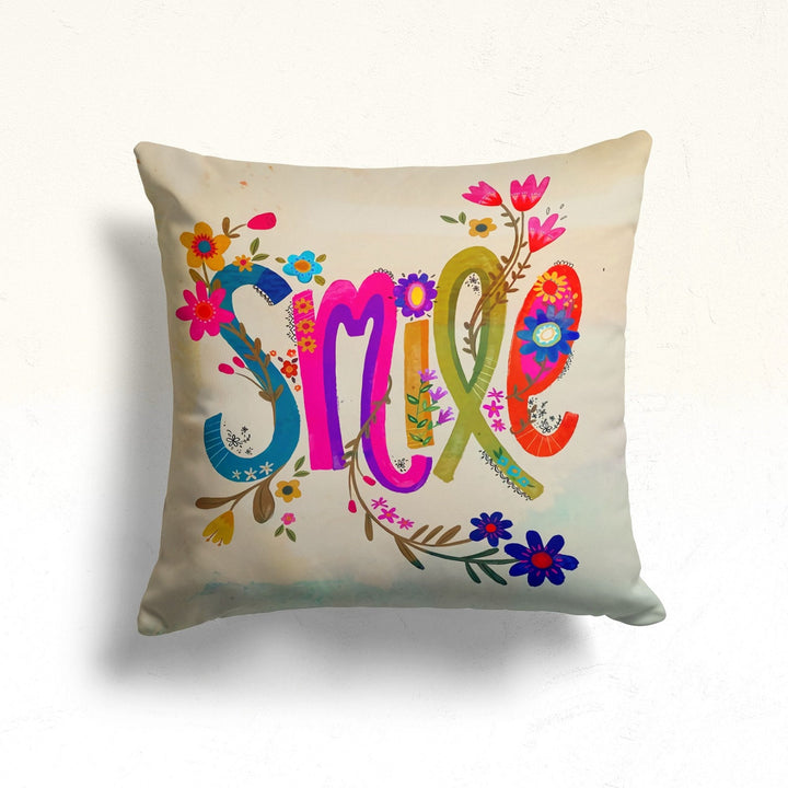 Love Throw Pillow Cover|Smile Print Valentine's Day Pillowcase|Romantic Home Decor|Floral Cushion Case|Best Gift for Wife|February 14 Pillow