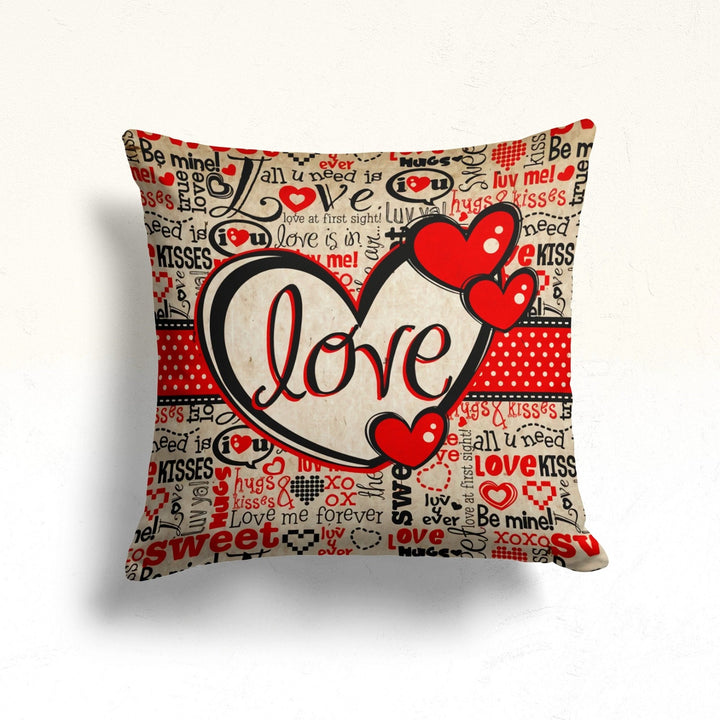 Love Throw Pillow Cover|Smile Print Valentine's Day Pillowcase|Romantic Home Decor|Floral Cushion Case|Best Gift for Wife|February 14 Pillow