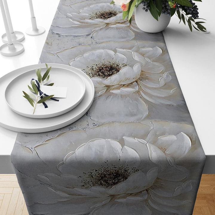 Floral Table Runner|Summer Trend Tablecloth|Flower Home Decor|Housewarming Rectangle Runner|Farmhouse Style Decorative Floral Tabletop