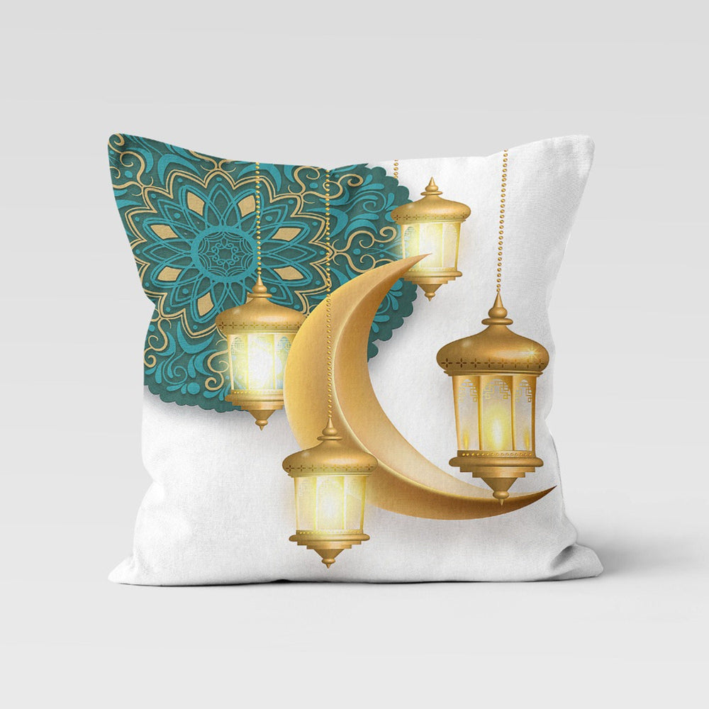 Islamic Cushion Case|Mystic Pillow Cover|Ramadan Lamp Pillow|Crescent Pillowcase|Ramadan Home Decor|Authentic Pillowtop|Gift for Muslims