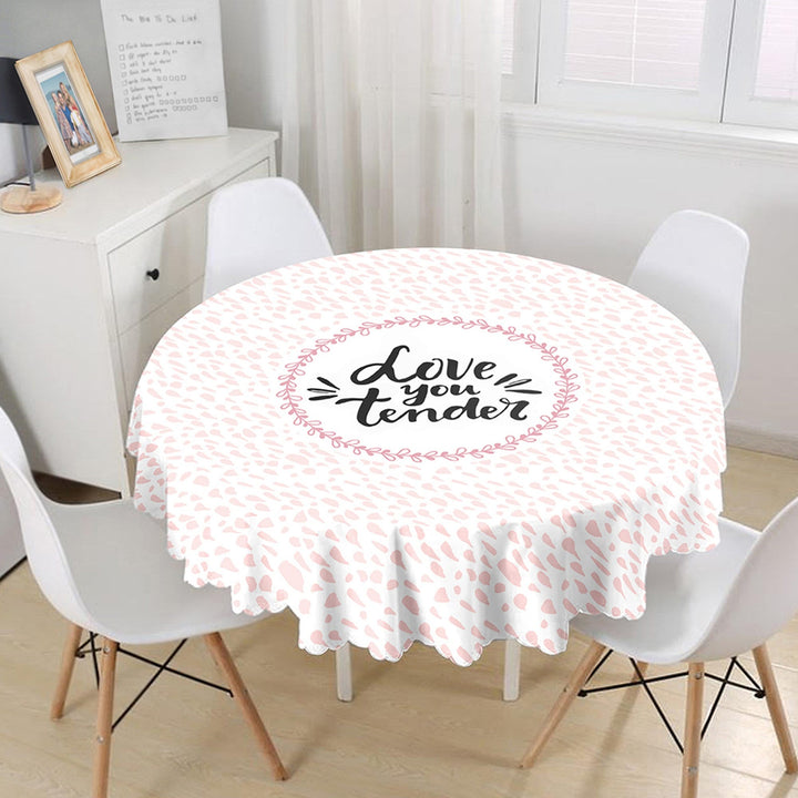 Valentine Tablecloth|Love You Tender Round Table Linen|February 14 Decor|Love is in the Air Circle Table Cover|Valentine's Day Gift for Her