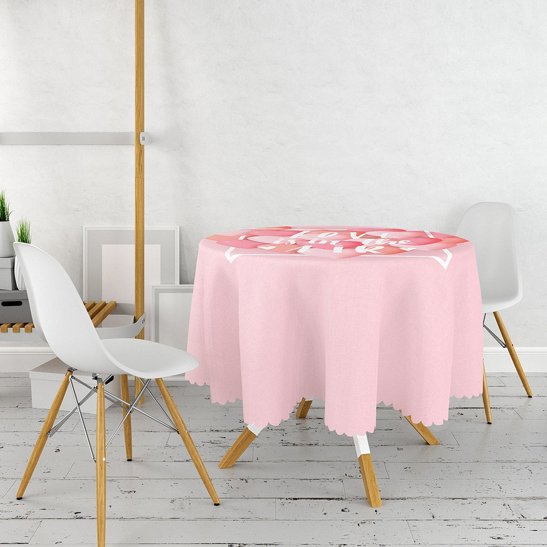 Valentine Tablecloth|Love You Tender Round Table Linen|February 14 Decor|Love is in the Air Circle Table Cover|Valentine's Day Gift for Her