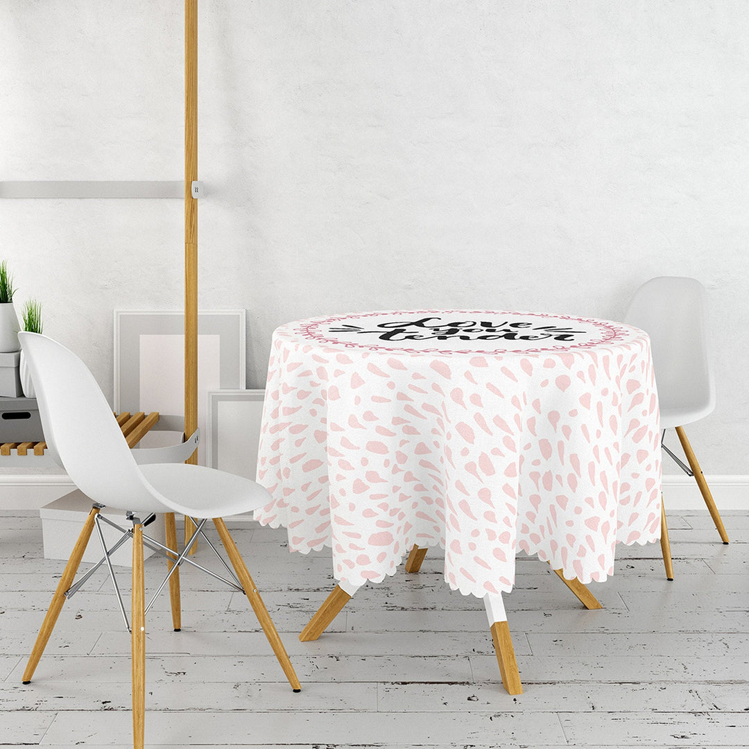 Valentine Tablecloth|Love You Tender Round Table Linen|February 14 Decor|Love is in the Air Circle Table Cover|Valentine's Day Gift for Her