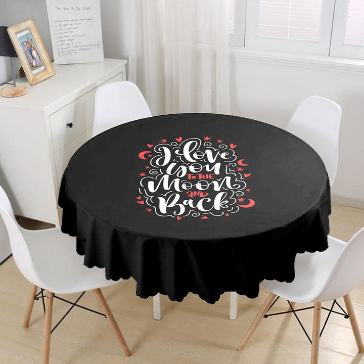 I Love You Tabletop|Take My Heart Print Round Table Linen|February 14 Decor|Love is in the Air Tablecloth|Circle Valentine Day Table Cover