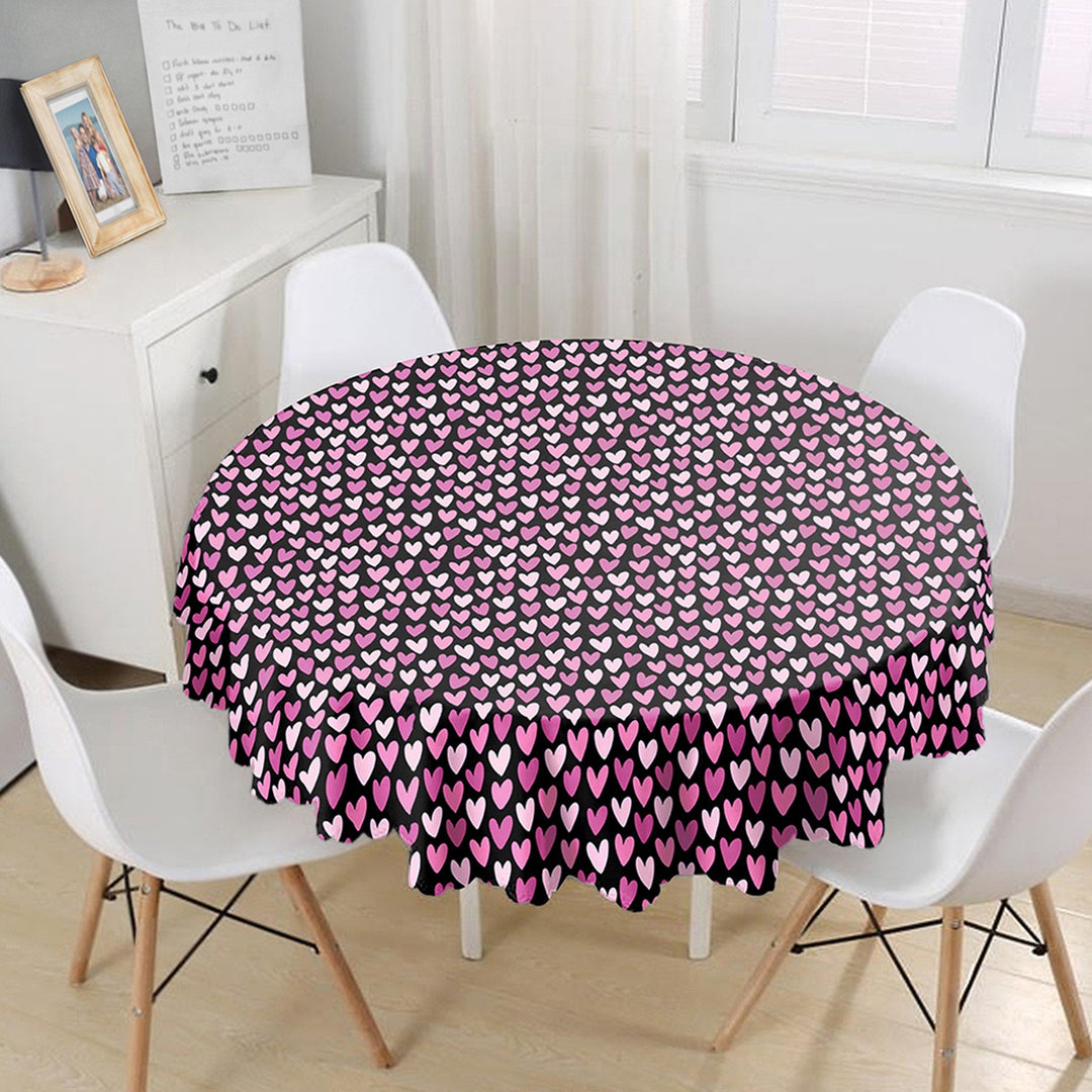 Valentine Tablecloth|Love Home Decor|Heart Print Round Table Linen|My Love Tabletop|Circle Romantic Table Cover|Valentine's Day Gift for Her