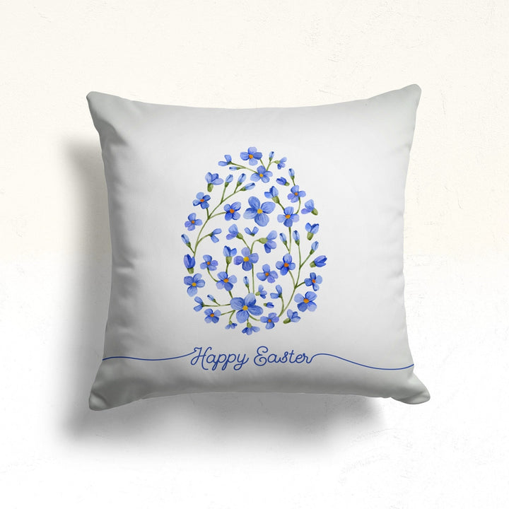 Happy Easter Pillow Cover|Easter Home Decor|Floral Egg Print Throw Pillowtop|Egg Cushion Cover|Farmhouse Spring Pillowcase|Stylish Cushion