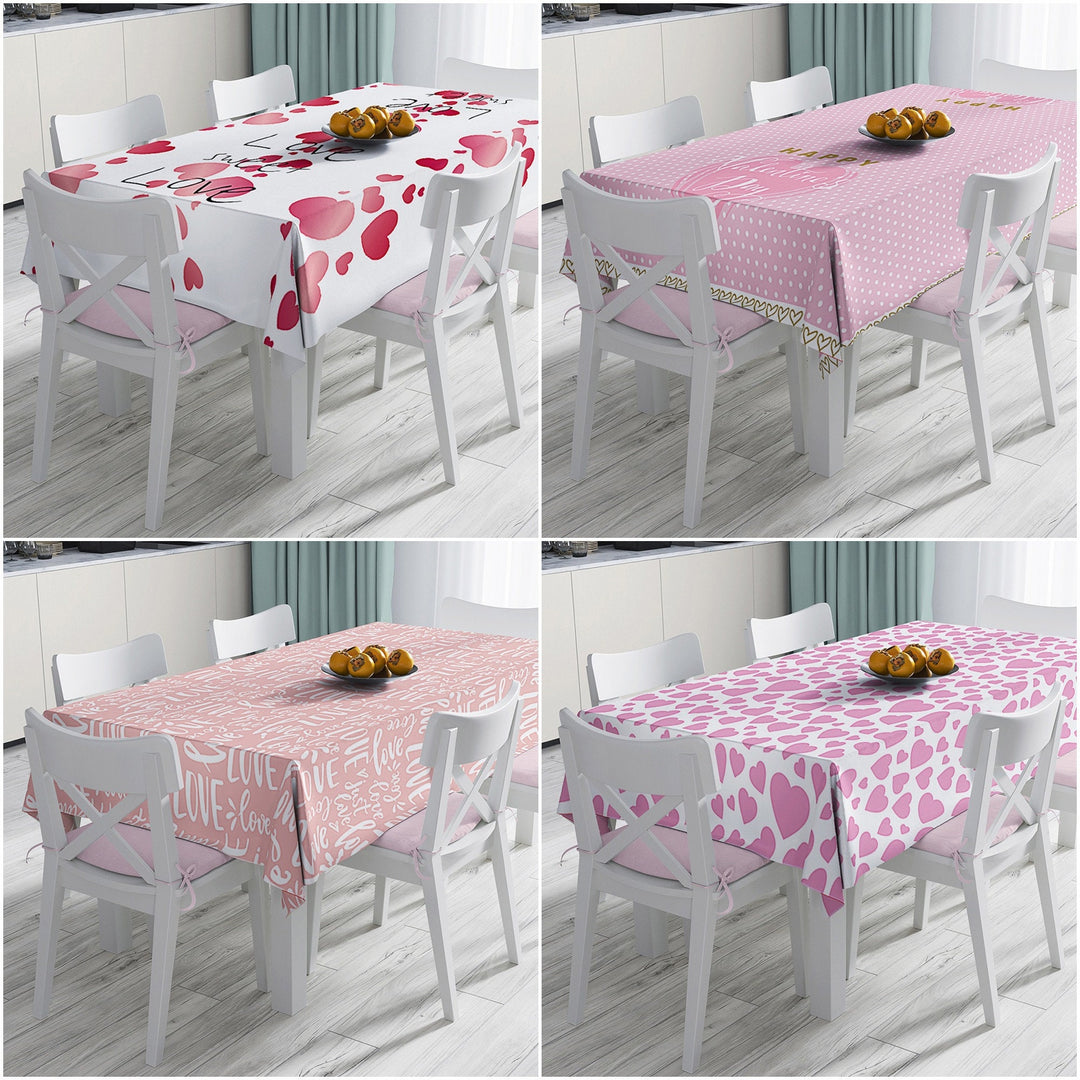 Love Themed Tabletop|Valentine Tablecloth|Heart Table Decor|Love Home Decor|Happy Valentine's Day|Romantic Heart Print Kitchen Table Top