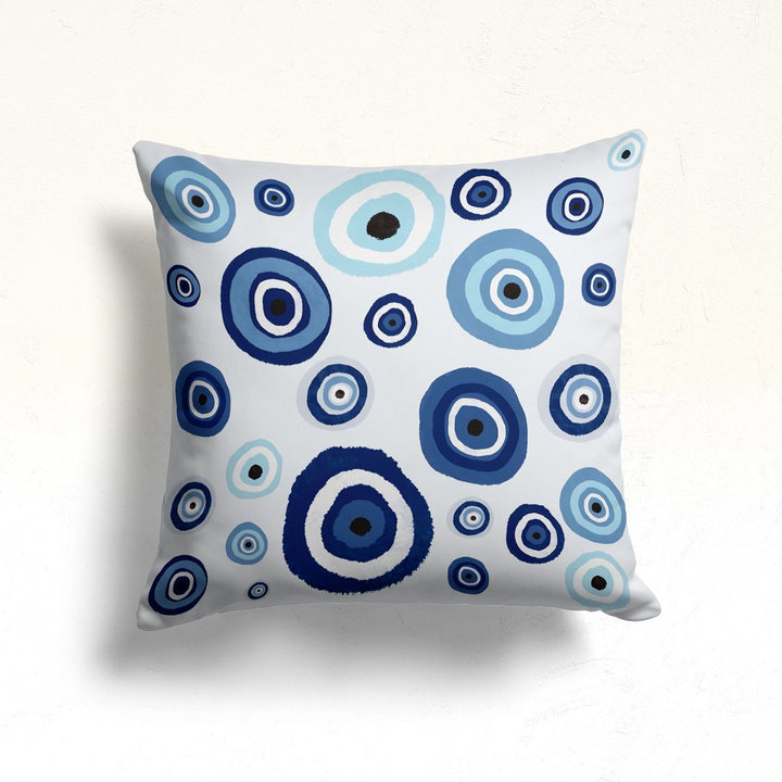 Evil Eye Pillow Cover|Turkish Greek Evil Eye Print Cushion Case|Protection Amulet Throw Pillow|Good Luck Home Decor|Nazar Bead Pillowcase