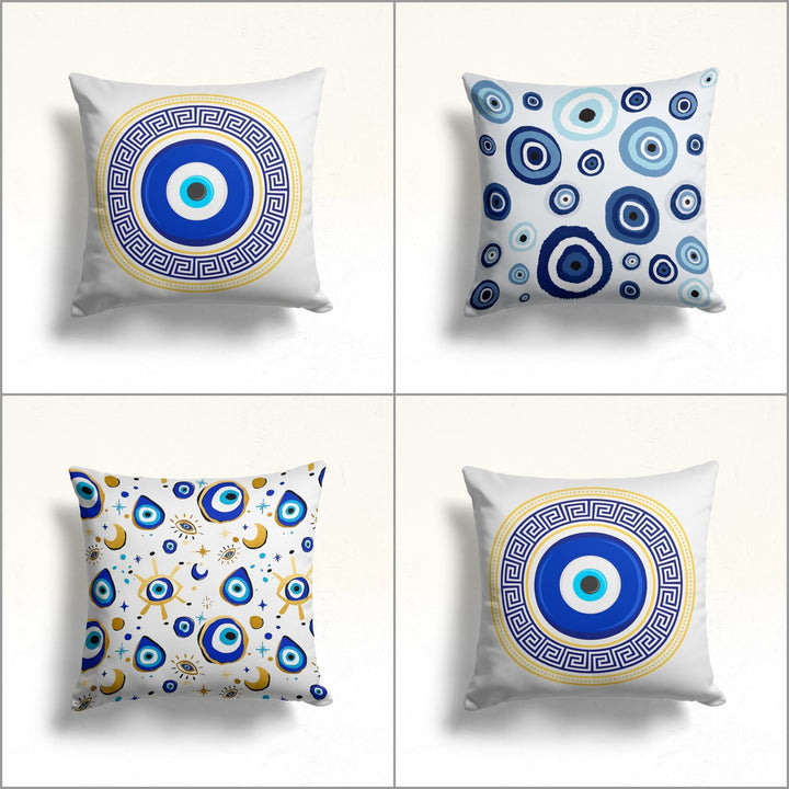 Evil Eye Pillow Cover|Turkish Greek Evil Eye Print Cushion Case|Protection Amulet Throw Pillow|Good Luck Home Decor|Nazar Bead Pillowcase