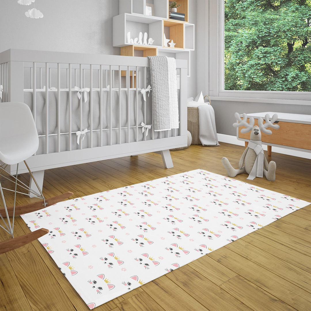 Cat Kids Room Carpet|Cool Cat Print Rug|Non-Slip Carpet|Housewarming Nursery Carpet|Children's Cute Animal Anti-Slip Rug|Cat Print Carpet