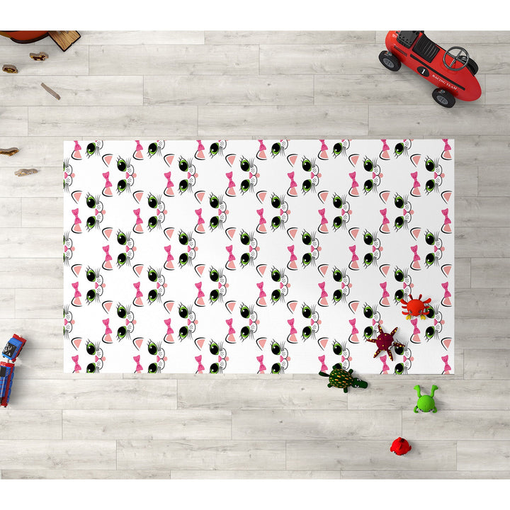 Cat Kids Room Carpet|Cool Cat Print Rug|Non-Slip Carpet|Housewarming Nursery Carpet|Children's Cute Animal Anti-Slip Rug|Cat Print Carpet