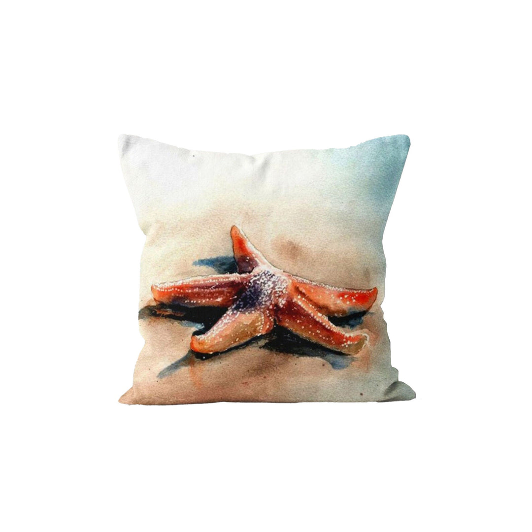 Coastal Pillow Case|Starfish Cushion Cover|Navy Marine Pillowcase|Beach House Decor|Lighthouse and Seashell Nautical Throw Pillow Cover