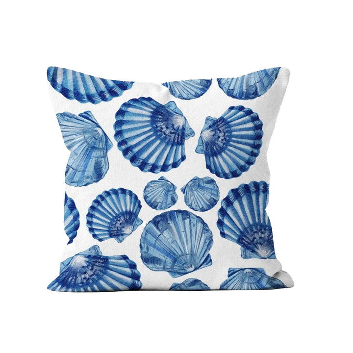 Coastal Pillow Case|Seashell Cushion Cover|Starfish and Coral Print Nautical Throw Pillow Cover|Navy Marine Pillowcase|Beach House Decor