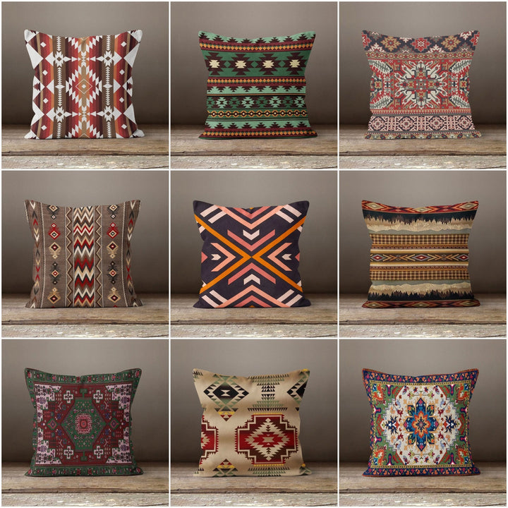 Rug Pillow Cover|Farmhouse Style Gift|Boho Pillowcase|Aztec Home Decor|Terracotta Pillowtop|Boho Pillowcase|Rustic Pillowtop Southwestern