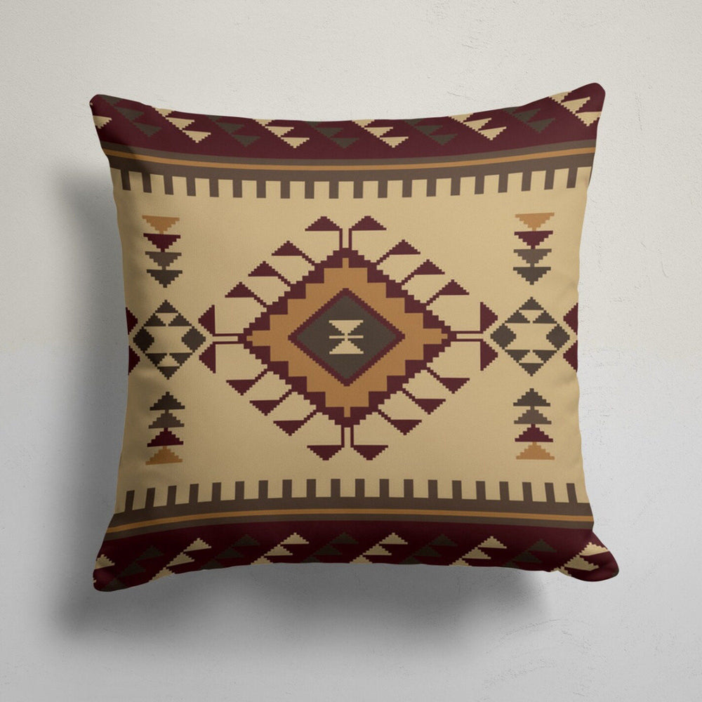 Rug Pillowtop|Ethnic Decoration|Aztec Pillowcase|Rug Pillow Case|Decorative Cushion|Geometric Cushion|Brick Color Case|Native American Decor