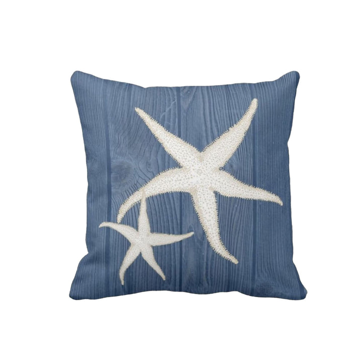 Nautical Pillow Case|Seahorse and Starfish Coastal Throw Pillow Cover|Octopus, Coral Cushion Cover|Navy Marine Pillowcase|Beach House Decor