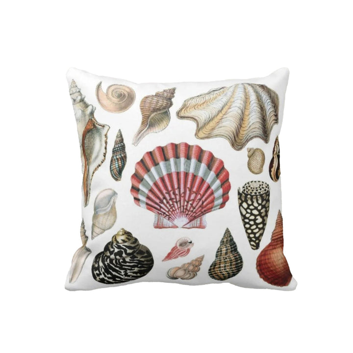 Beach Pillow Case|Fish and Starfish Coastal Throw Pillow Cover|Oyster Coral Jellyfish Cushion Cover|Navy Marine Cushion Case|Nautical Decor