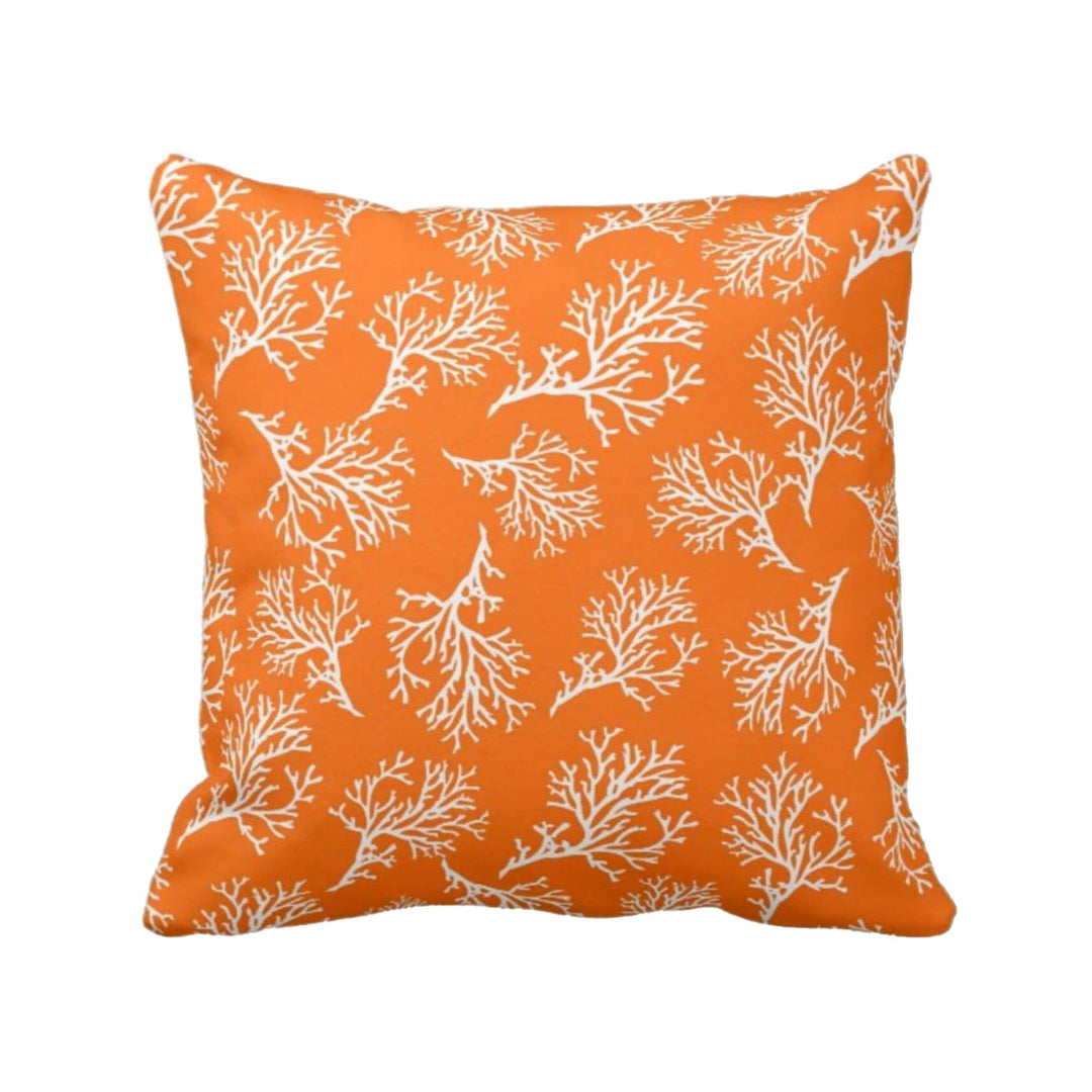 Nautical Pillow Case|Coral and Starfish Coastal Throw Pillow Cover|Seaside Pillowtop|Porch Cushion Cover|Marine Pillowcase|Beach House Decor